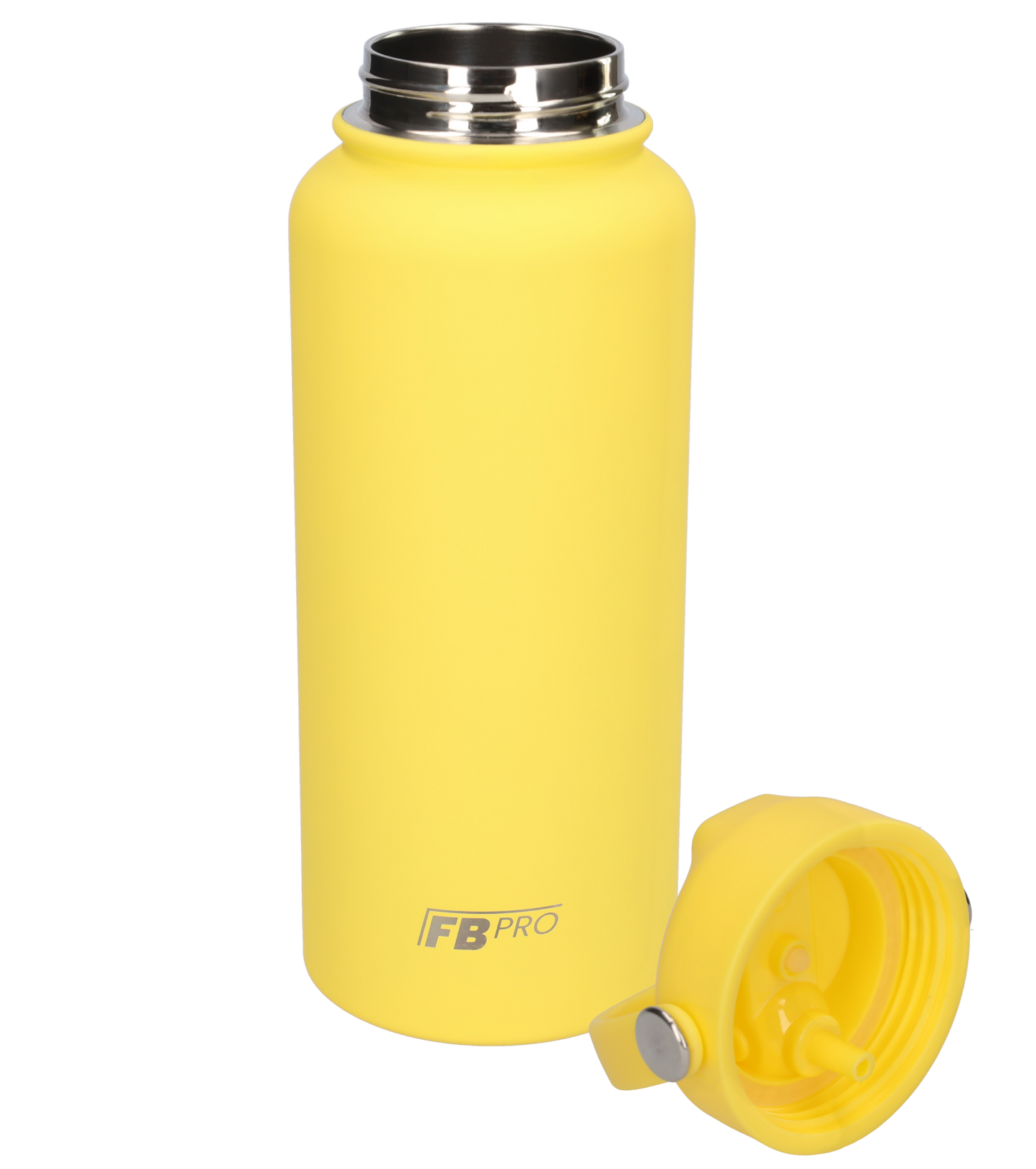 Thermos waterfles 1 liter - Isolerende Waterfles met Draaibare Drinktuit - 1 liter inhoud - Lemon Yellow