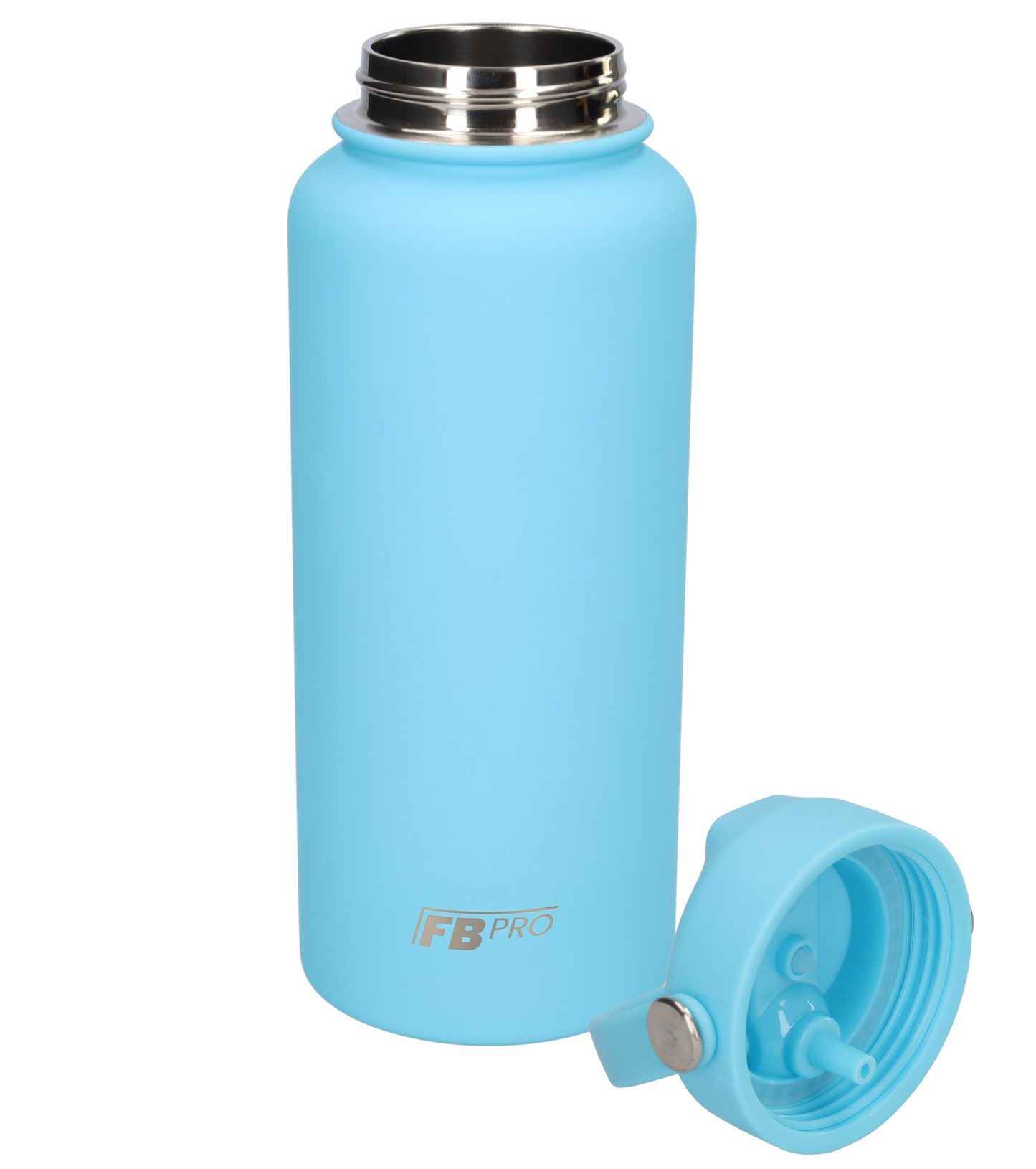 Thermos waterfles 1 liter - Isolerende Waterfles met Draaibare Drinktuit - Cyan
