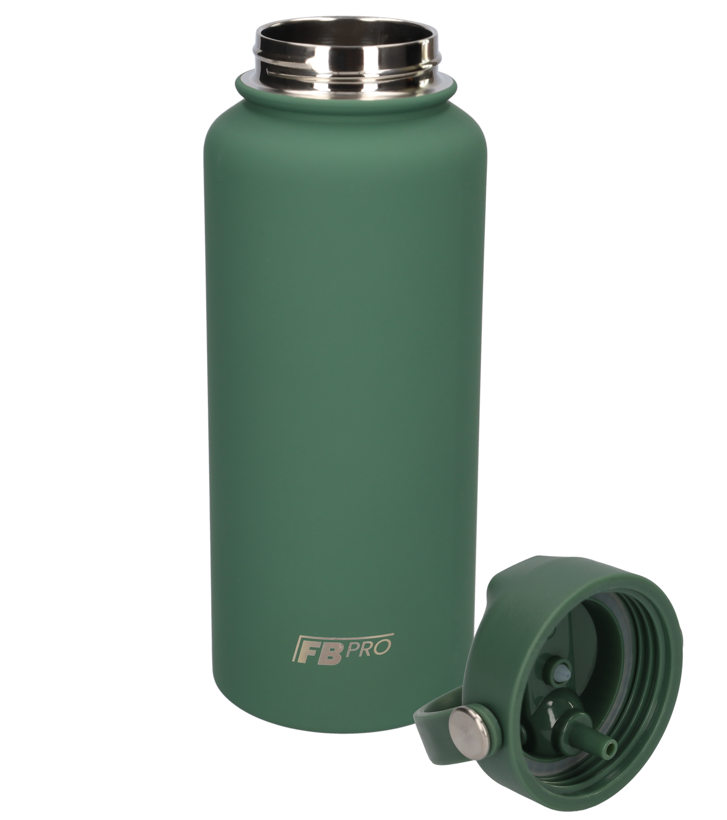 Thermos waterfles 1 liter - Isolerende Waterfles / Thermosfles met Draaibare Drinktuit - Moss Green - Donkergroen - Groen