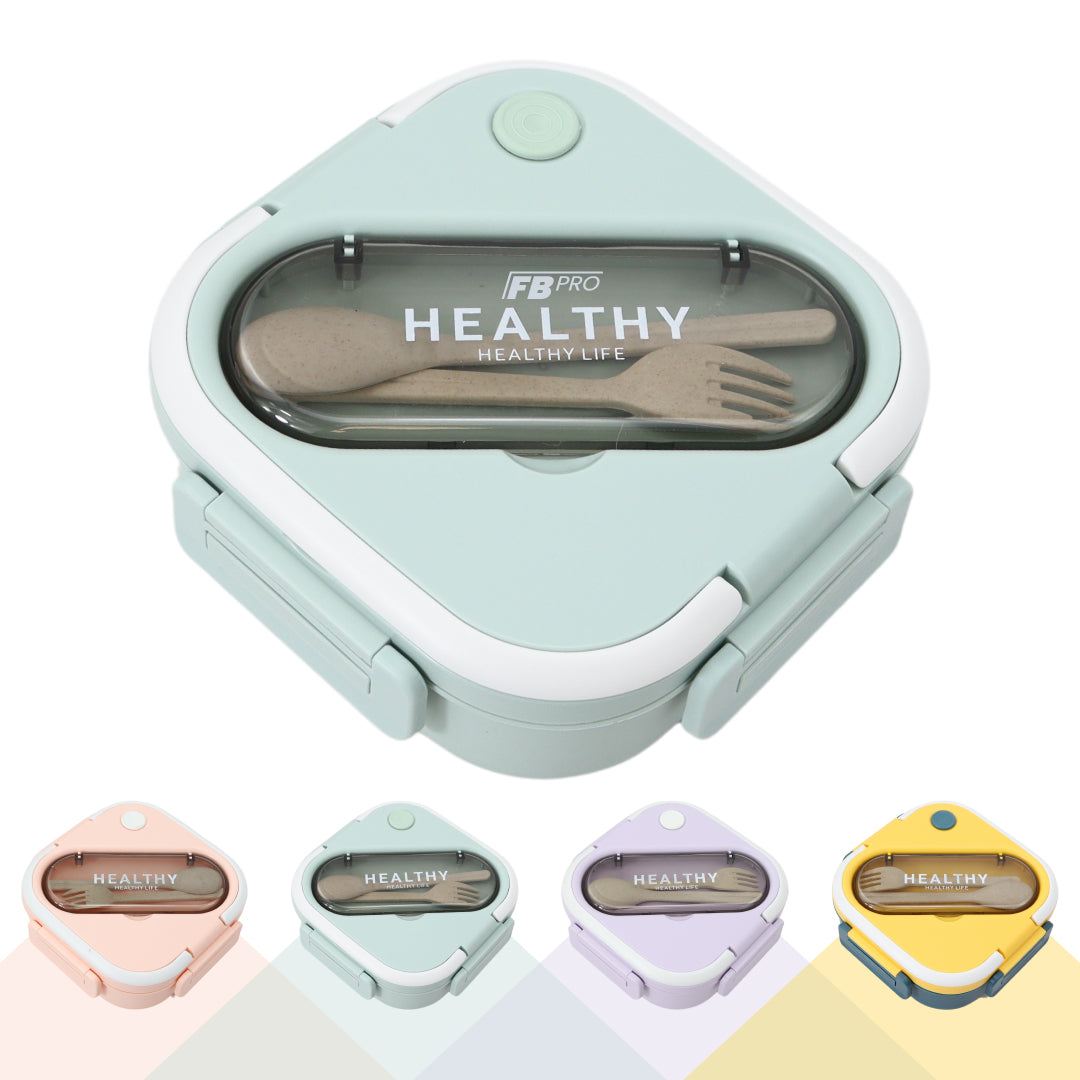 Vierkante Lunchbox met Servies - Groene Bentobox - 900ml