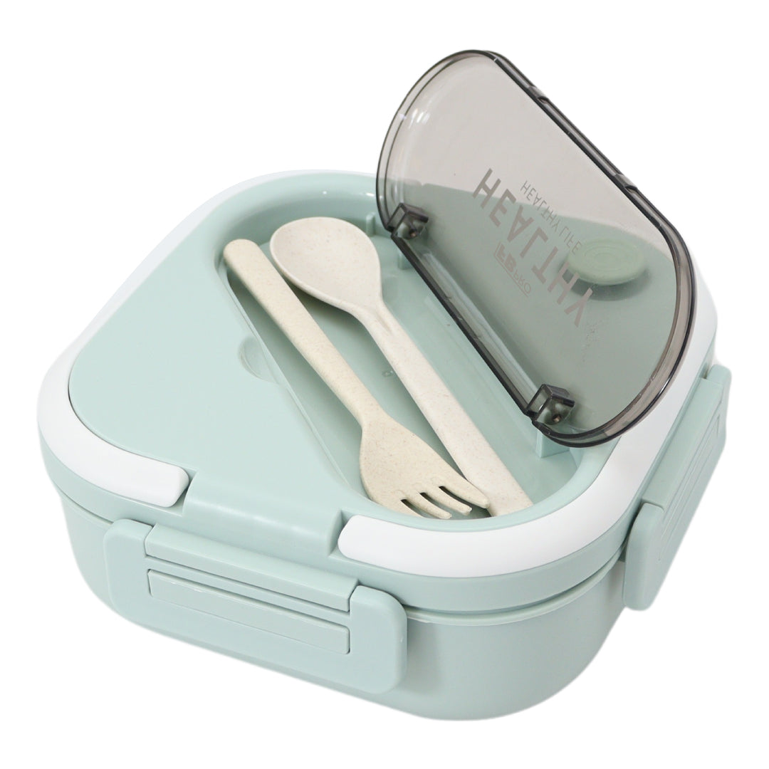 Vierkante Lunchbox met Servies - Groene Bentobox - 900ml
