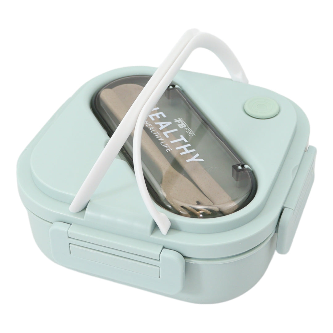 Vierkante Lunchbox met Servies - Groene Bentobox - 900ml