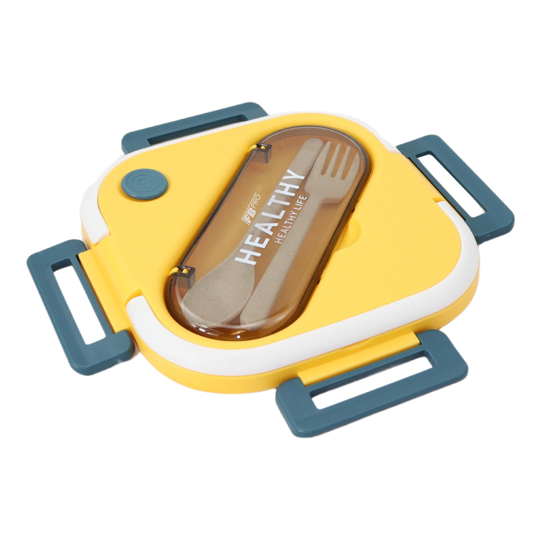 Vierkante Lunchbox met Servies - Gele & Blauwe Bentobox - 900ml