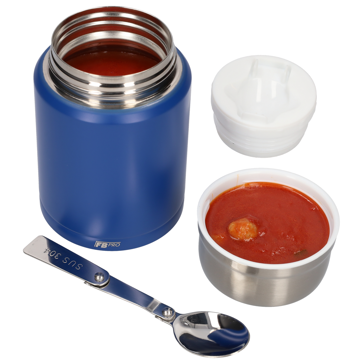 Thermos Voedselcontainer met Lepel - Thermoskan - Donker blauw - 450ml