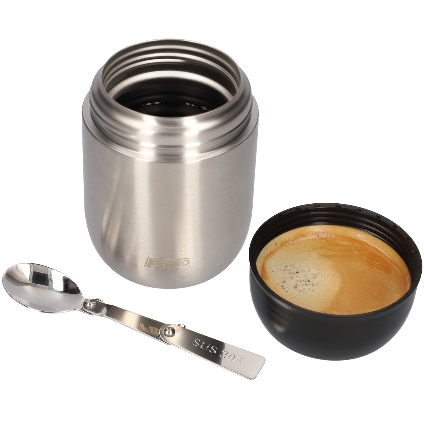 Blauw & RVS Zwart Thermos Voedselcontainer met Lepel x2 - Thermoskan - 450ml