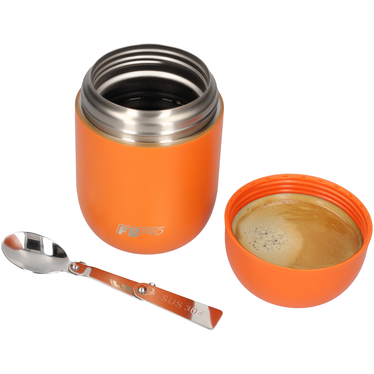 Blauwe & Oranje Thermos Voedselcontainer met Lepel x2 - Thermoskan - 450ml