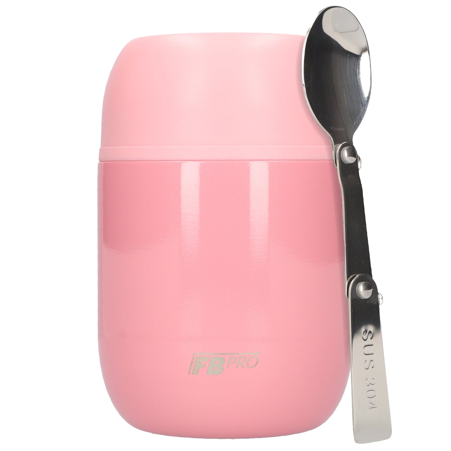 Thermos Voedselcontainer met Lepel - Thermoskan - lichtroze - 420ml