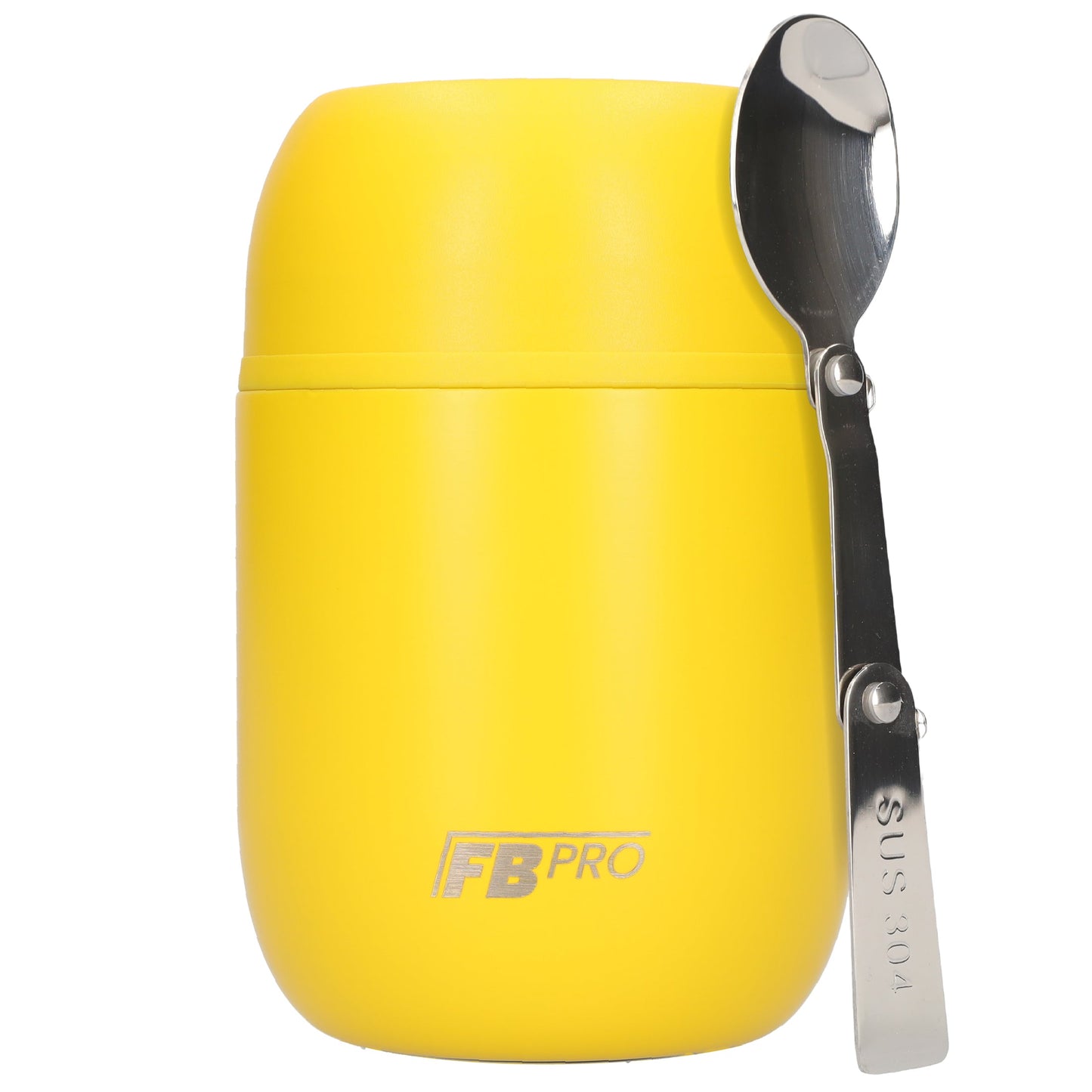 Blauwe en gele voedselcontainer Thermos Voedselcontainer met Lepel x2 - Thermoskan - 450ml