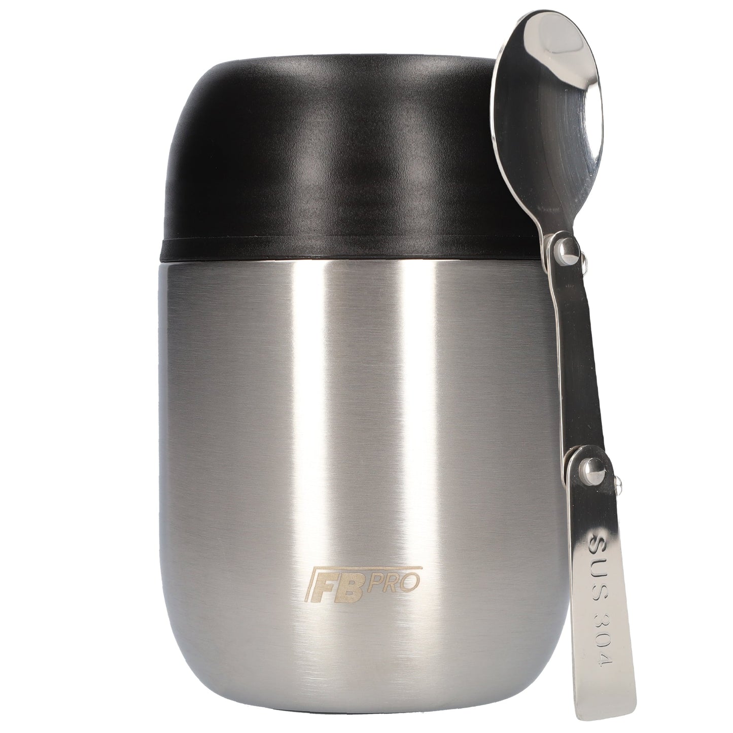 Zwarte & paarse RVS Thermos Voedselcontainer met Lepel x2 - Thermoskan - 450ml