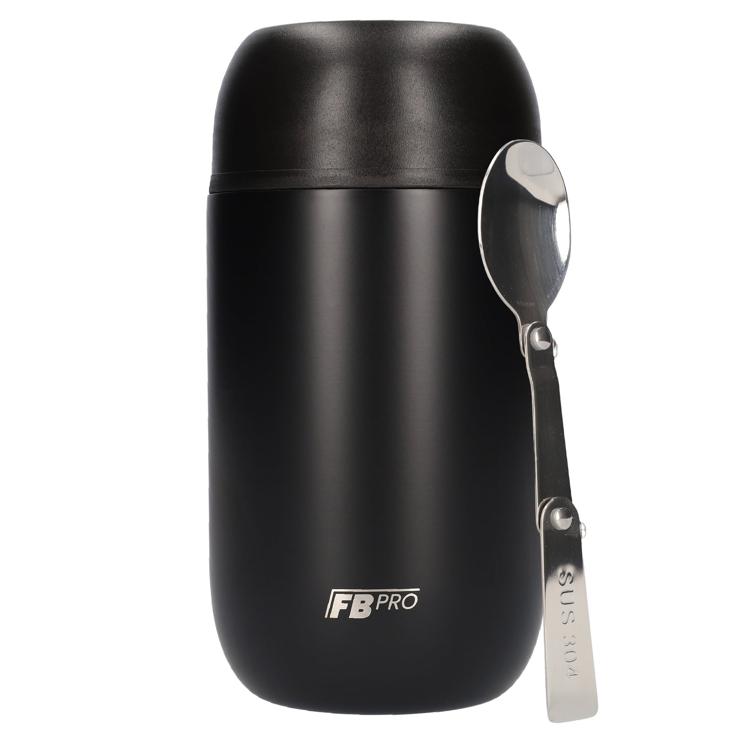 Thermos voedselcontainer met lepel - Thermoskan - Zwart - 710ml