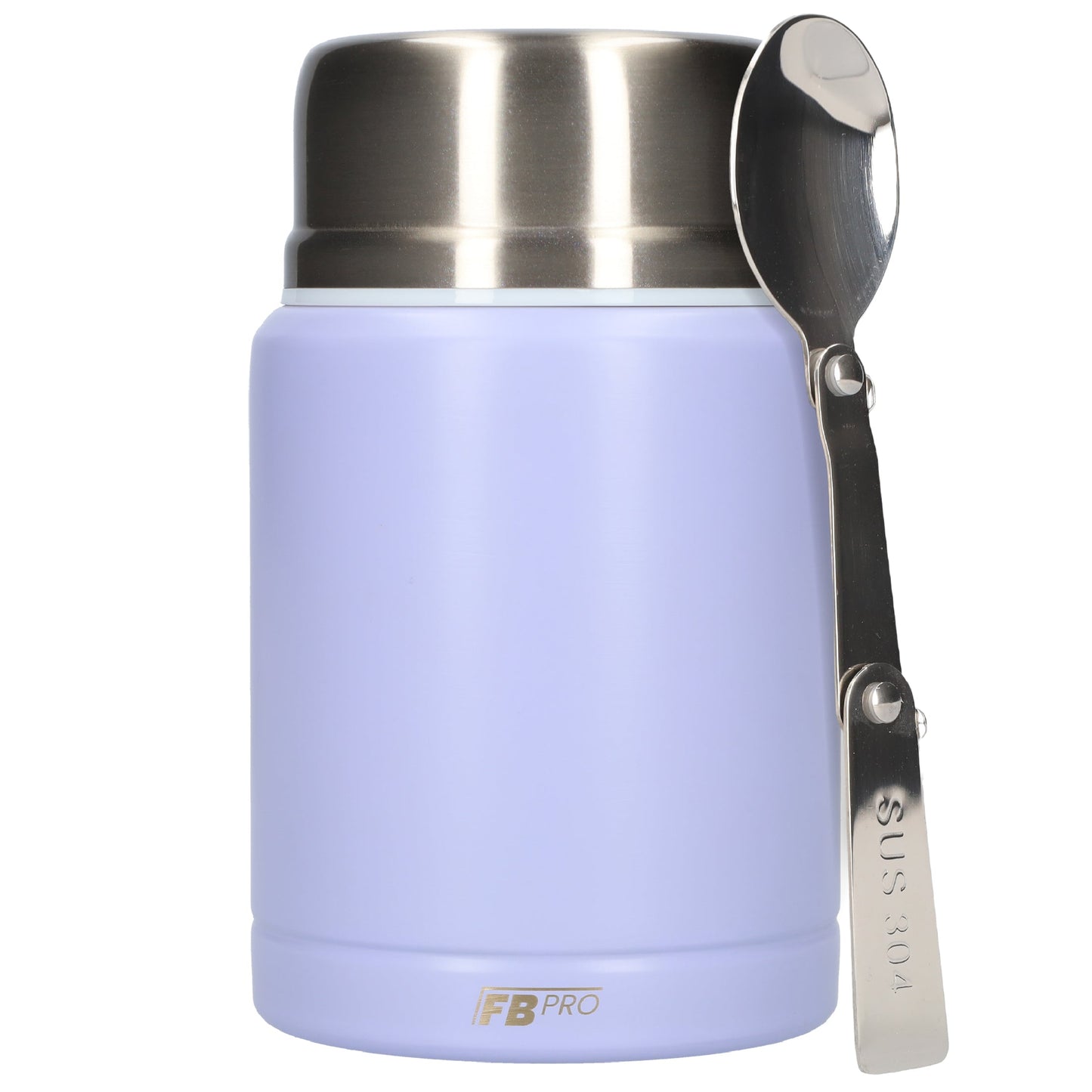 Lichtpaarse Thermos Voedselcontainer met Lepel - Licht paars - 450ml