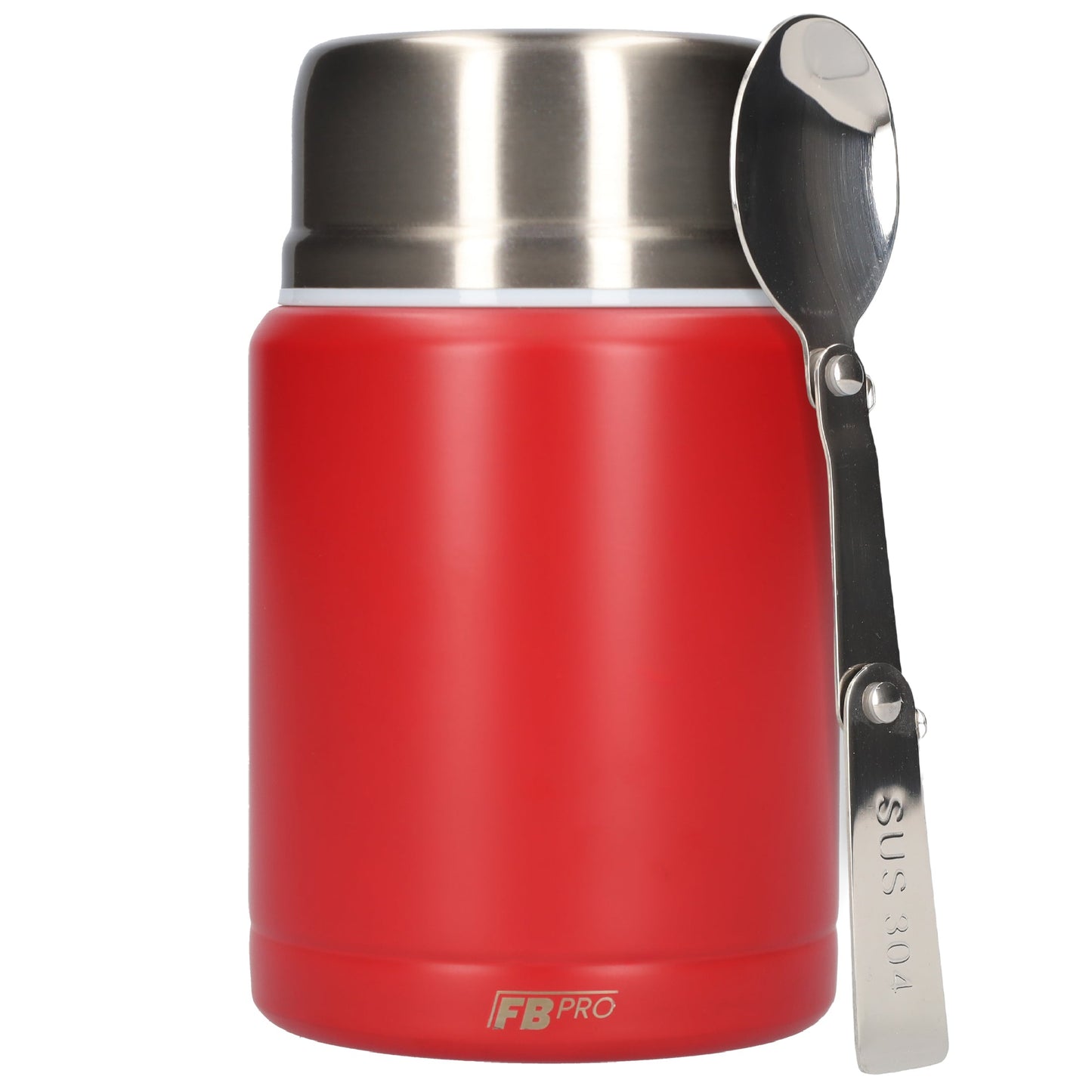 Thermos Voedselcontainer met Lepel - Thermoskan - Thermosfles - Rood - 450ml