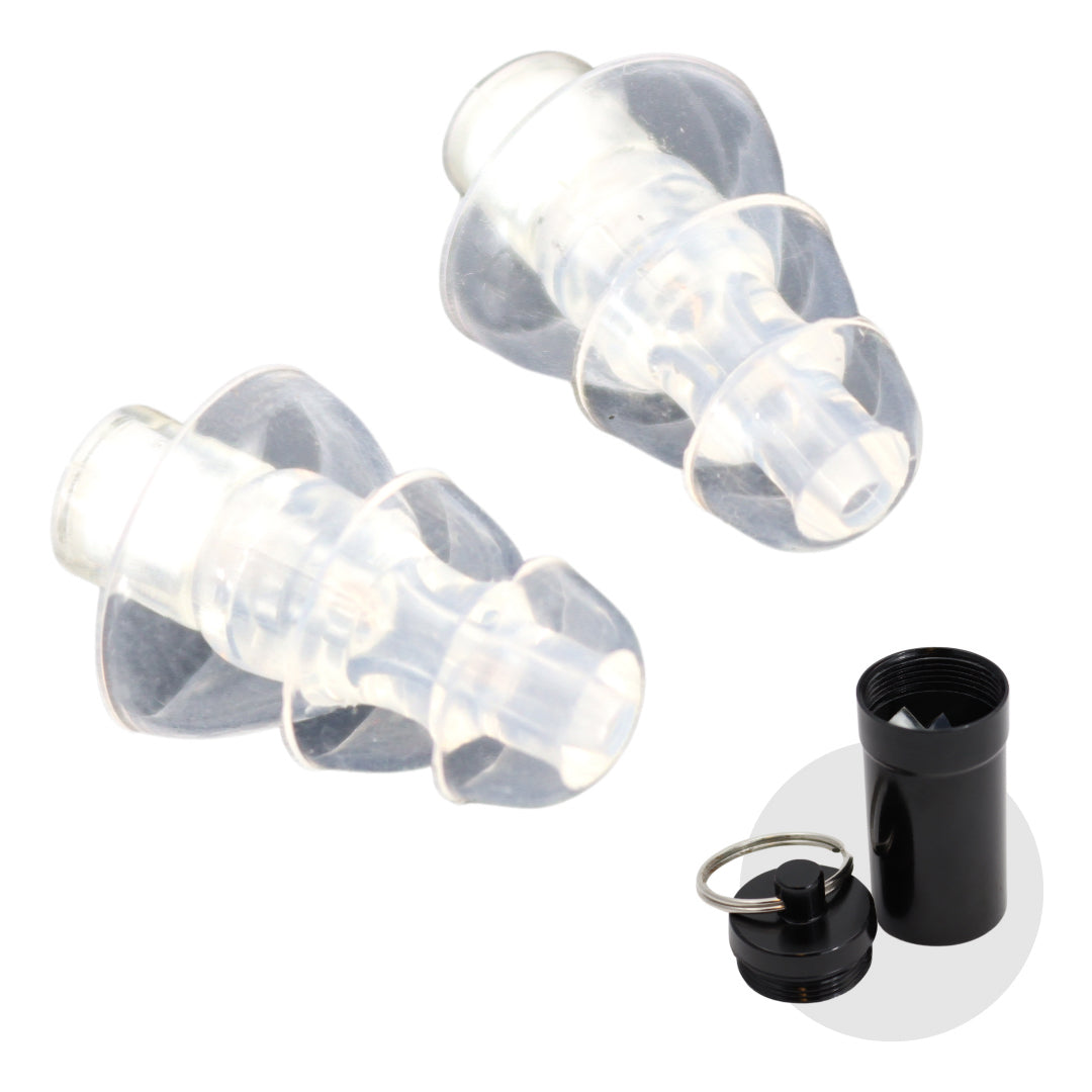Festival Oordopjes met Container - Gehoorbescherming voor Feestjes & Festivals - Doorzichtige Partyplug x2 - Oorbescherming