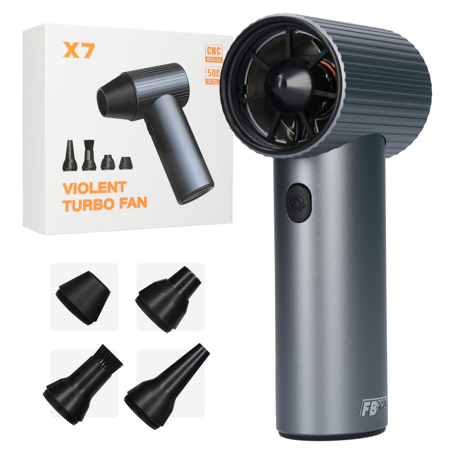 FBT240 turbo fan - Stofblazer - Luchtblazer - Lucht pistool - USB-C oplaadbaar - Zwart