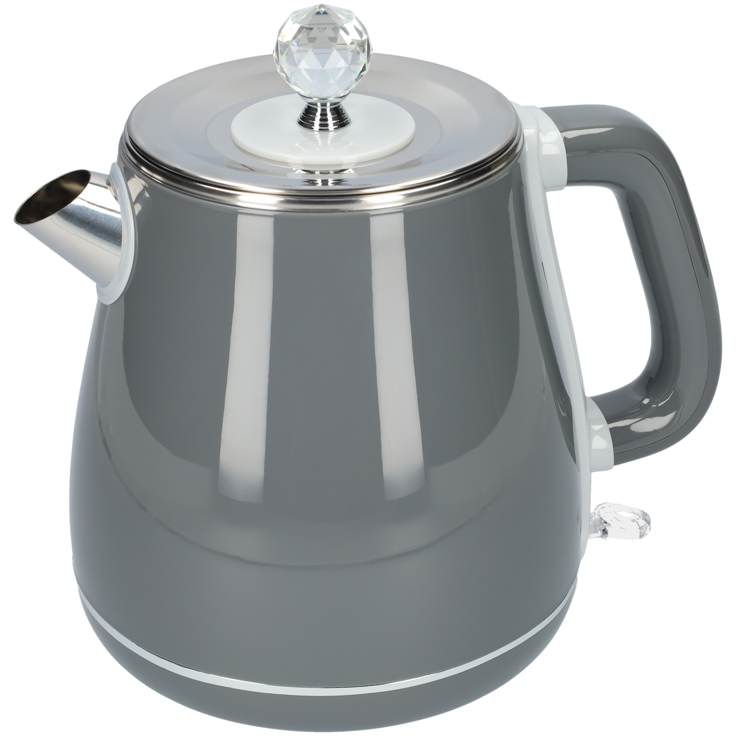 Grijze RVS waterkoker - Dubbelwandige waterkoker voor in de keuken - 1.8 liter - Grijs