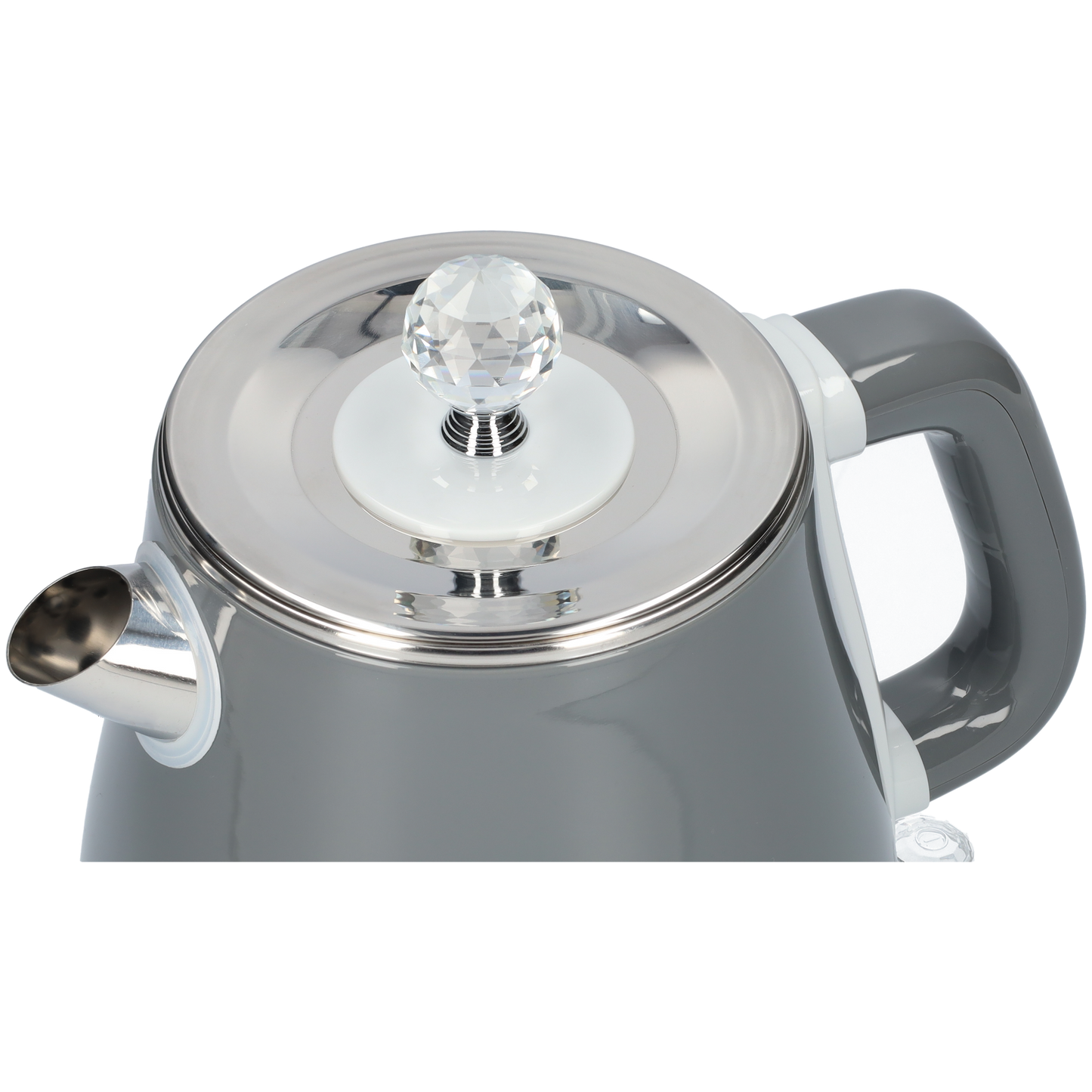 Grijze RVS waterkoker - Dubbelwandige waterkoker voor in de keuken - 1.8 liter - Grijs