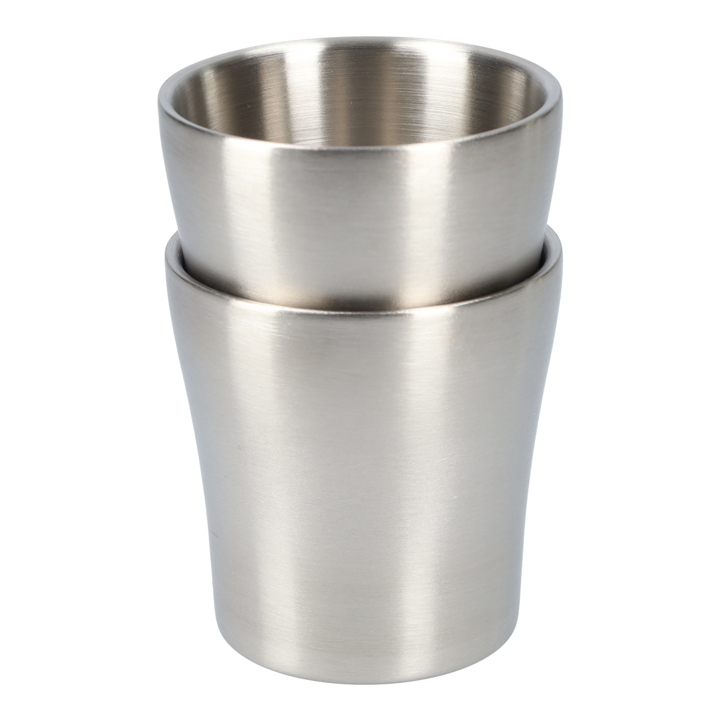 Dubbelwandige RVS beker (2 stuks!) - Roestvrijstalen wijn bekers - Robuust design - Industriële stijl - 175ml - Zilver