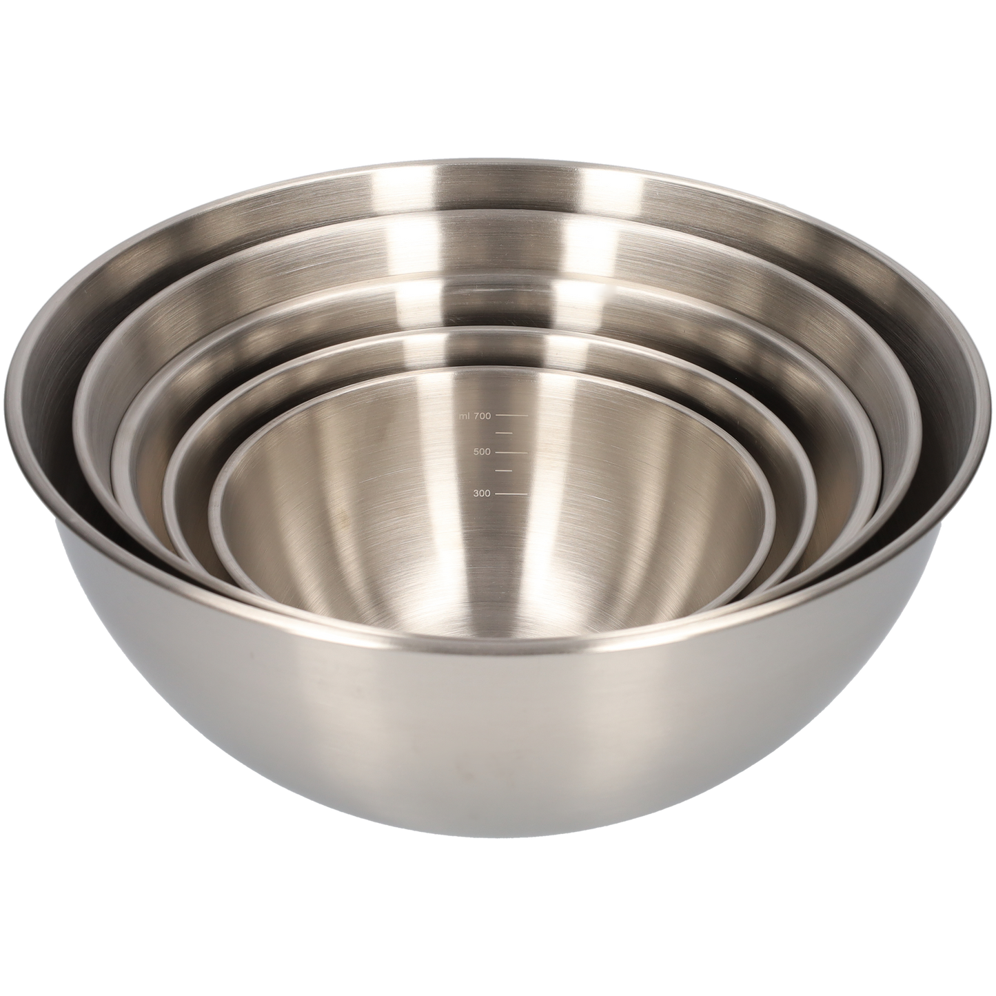 Beslagkom - Mengkom - Saladekom - Set 5 Delig - Keuken Kom - Keukengerei - Zilver - RVS
