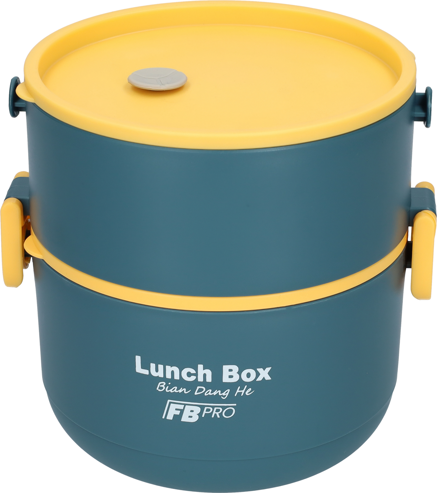 Lunchbox - 2-in-1 - Vershouddoos - RVS vershoudbakjes - Blauw/Geel