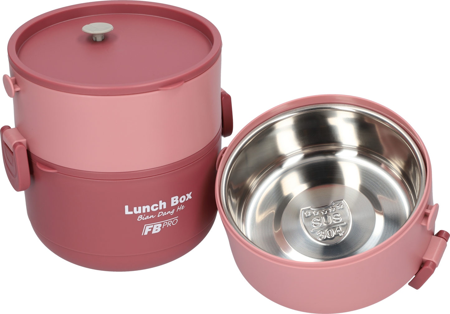 Lunchbox - 3-in-1 - Vershouddoos - RVS vershoudbakjes - Rood
