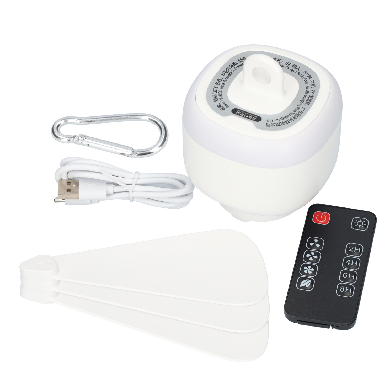 Camping tent ventilator met ingebouwde lamp! - Koude lucht blazer - Wit