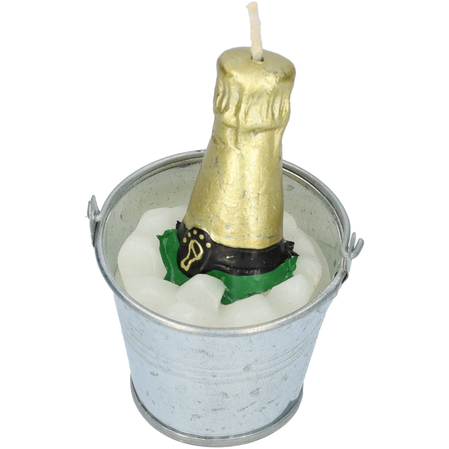 Kleine champagne kaarsen (2 stuks) - Schattige kaars gevormd als champagne fles! - 2 kaarsen & houders - Ø 60mm diameter