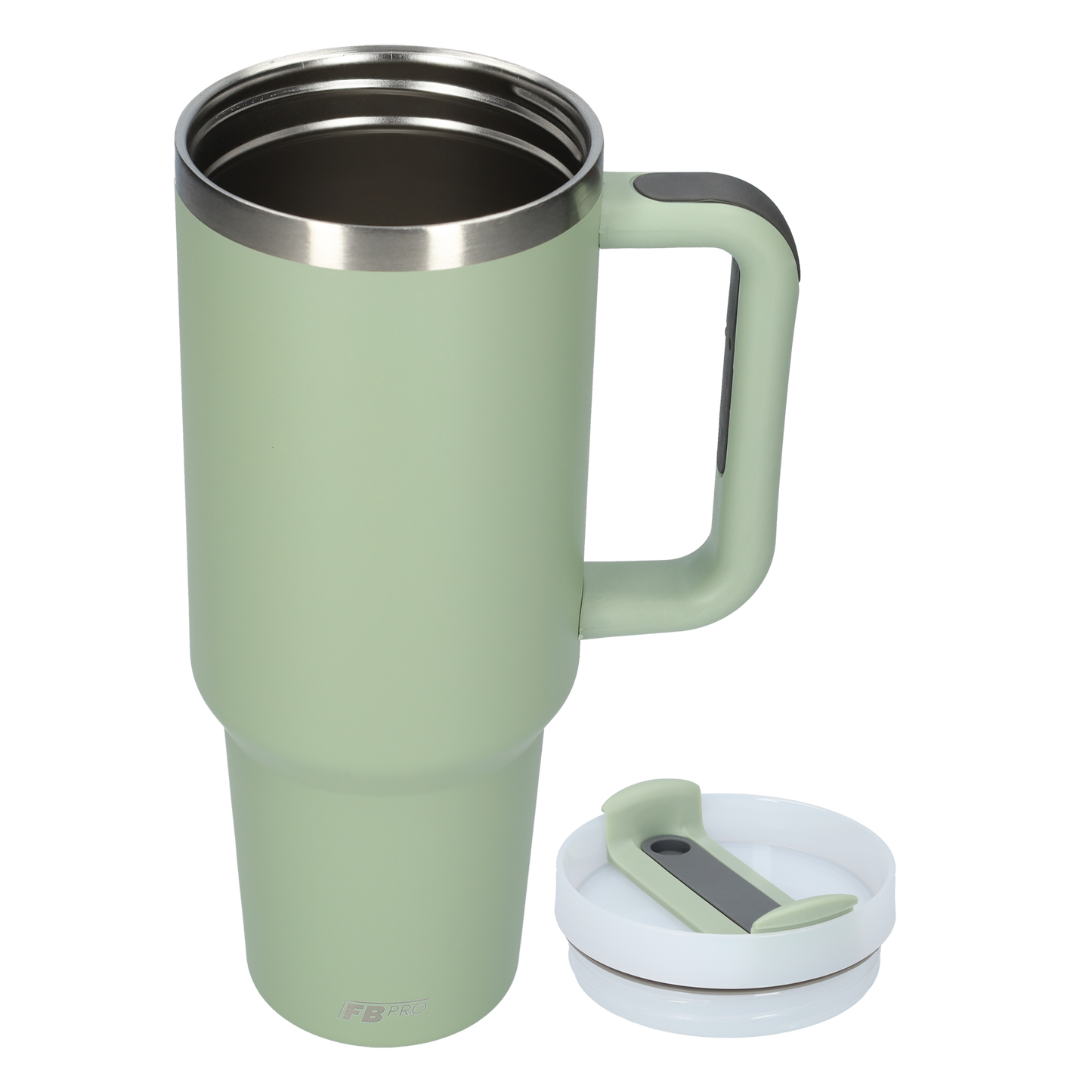 Thermos drinkbeker tumbler 1.2L met handvat en rietje - Thermosbeker - 1200 ML - Leger Groen
