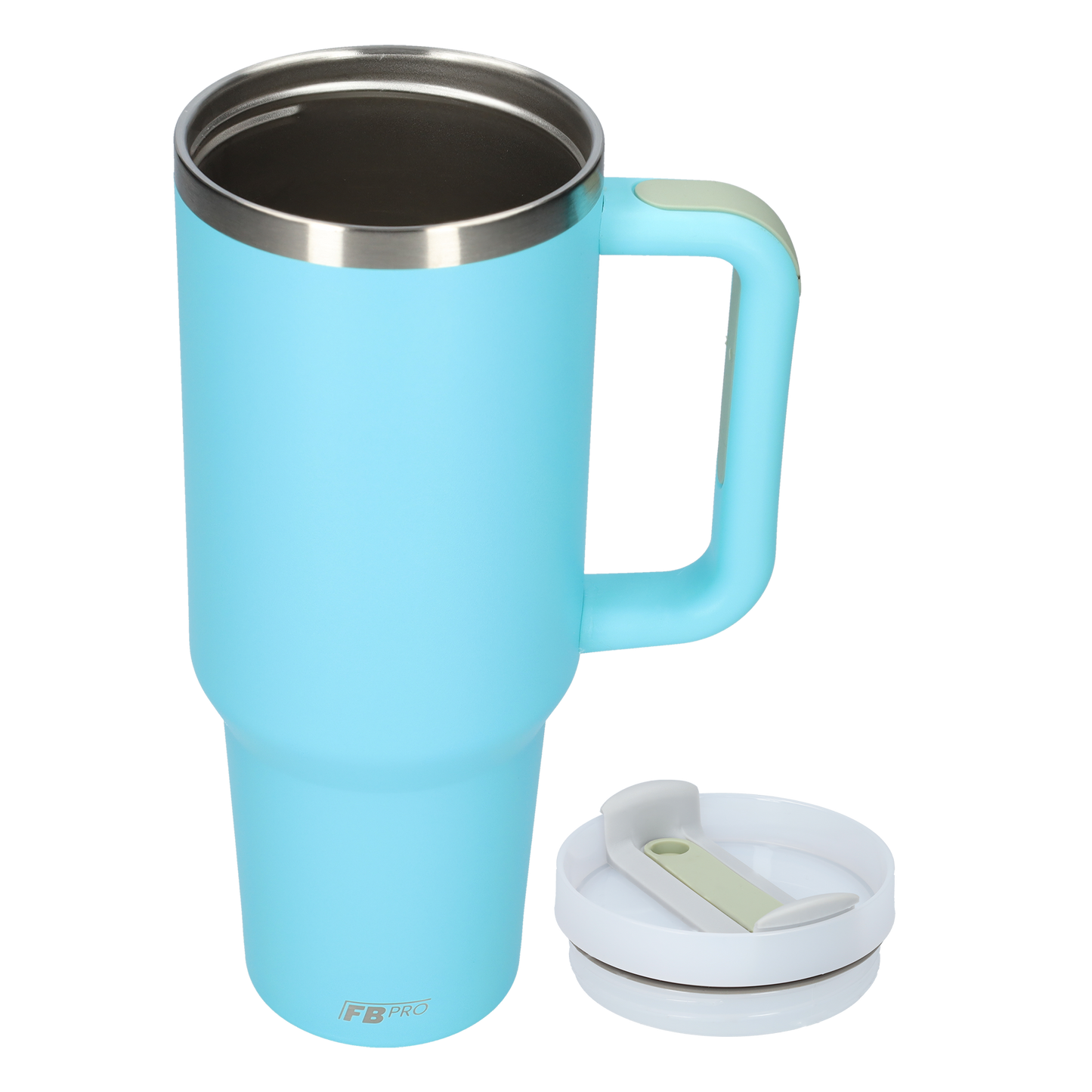 Thermos drinkbeker tumbler 1.2L met handvat en rietje - Thermosbeker - 1200 ML - Licht Blauw