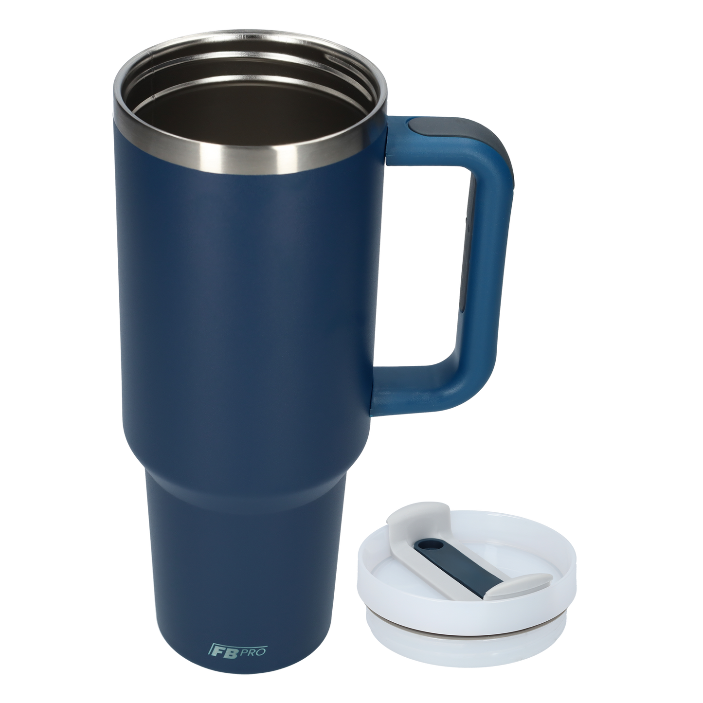 Thermos drinkbeker tumbler 1.2L met handvat en rietje - Thermosbeker - 1200 ML - Middernacht Blauw