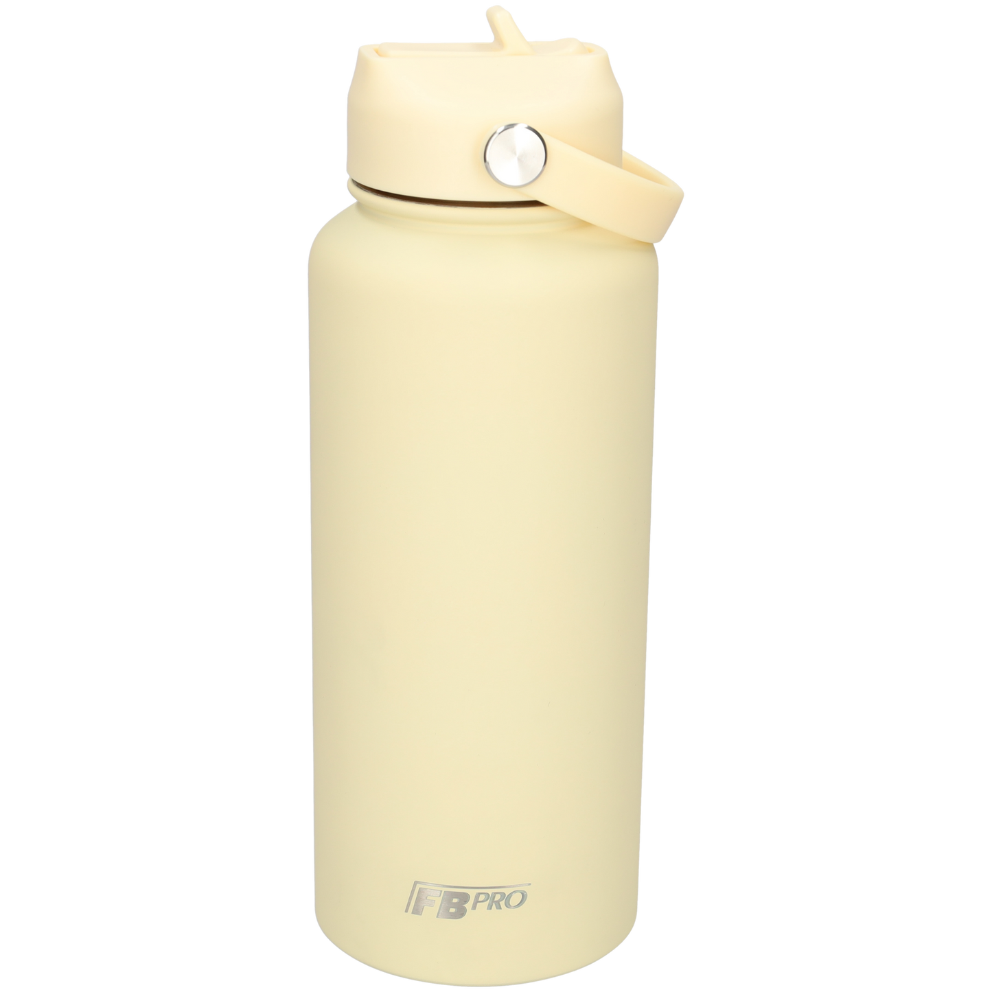 Thermos waterfles 1 liter - Isolerende Waterfles met Draaibare Drinktuit - Cream White