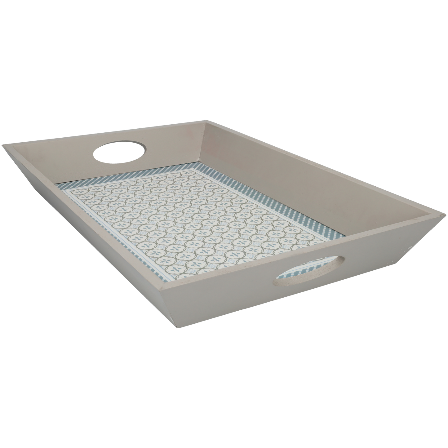 Dienblad - Dienblad rechthoek - Serveerschaal met handige handvaten - Groot formaat - 36.5cm x 22cm - Grijs