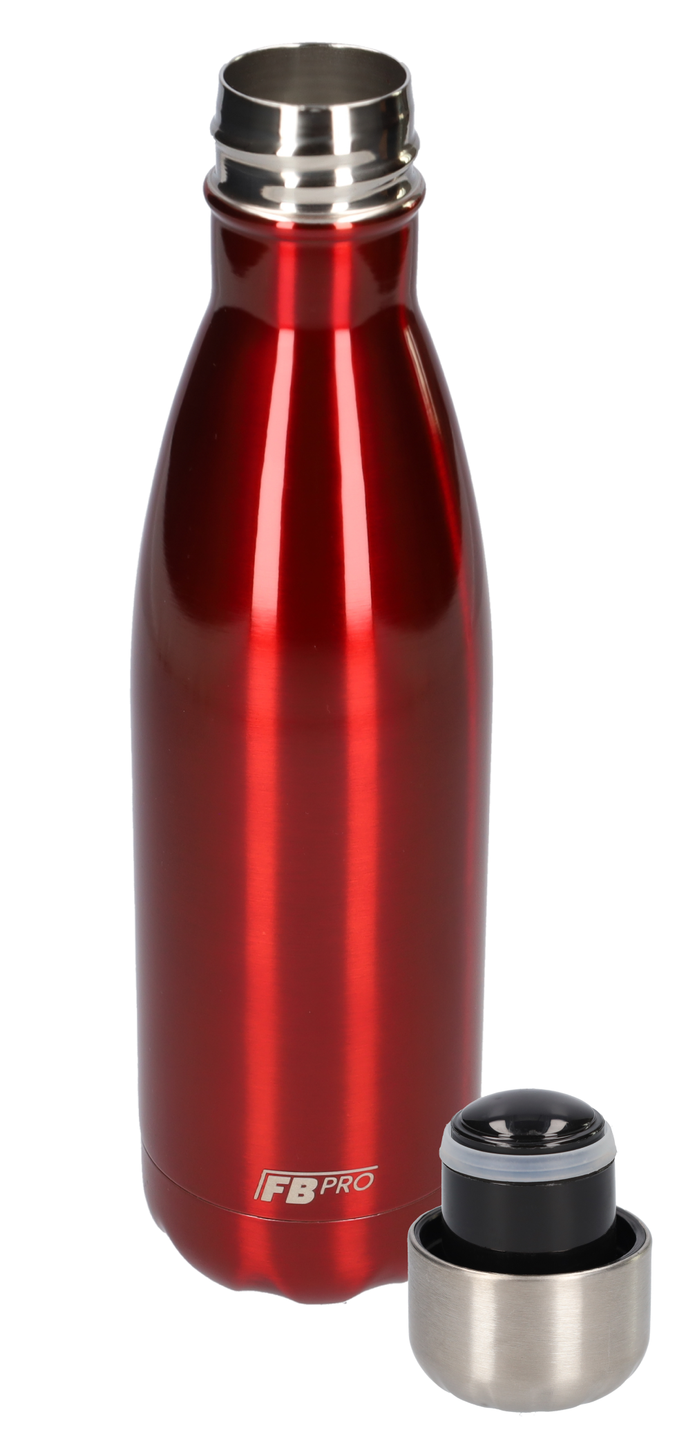 FBFS15, Thermosfles, Drinkfles, Waterfles - Dubbelwandig - 500ml - Ruby Red - Glanzend Rood