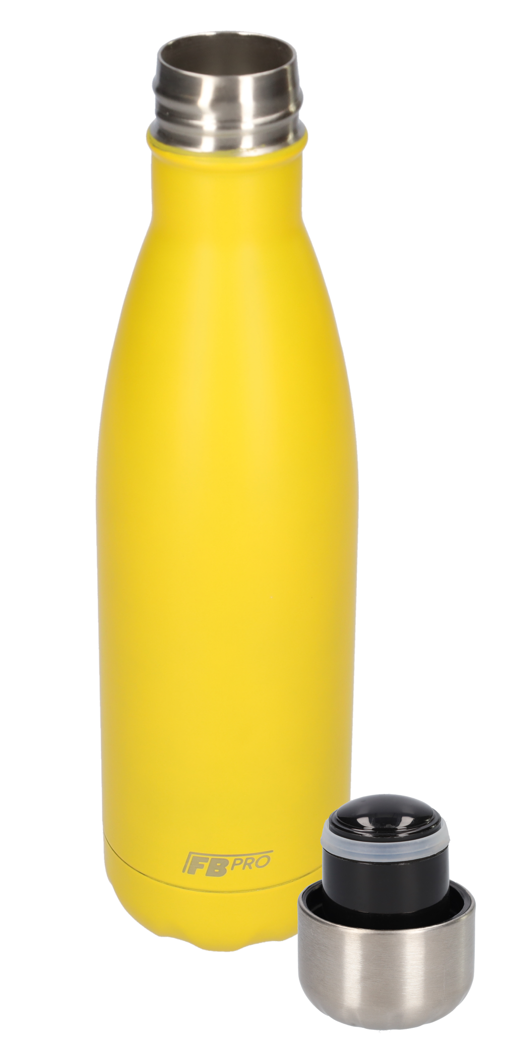 FBFS6, Thermosfles, Drinkfles, Waterfles - Dubbelwandig - 500ml - Lemon Yellow - Mat Geel