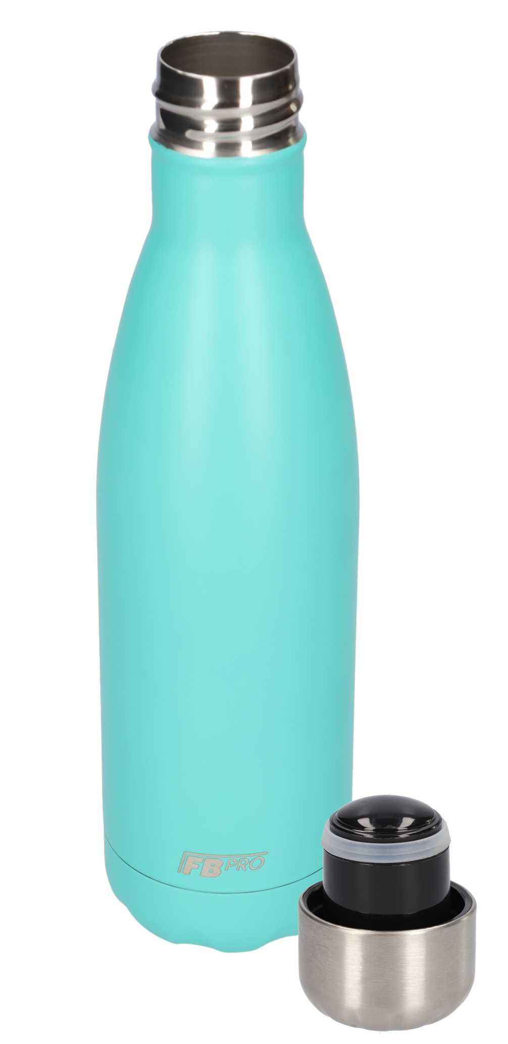 FBFS4, Thermosfles, Drinkfles, Waterfles - Dubbelwandig - 500ml - Minty Turquoise - Mat Turquoise