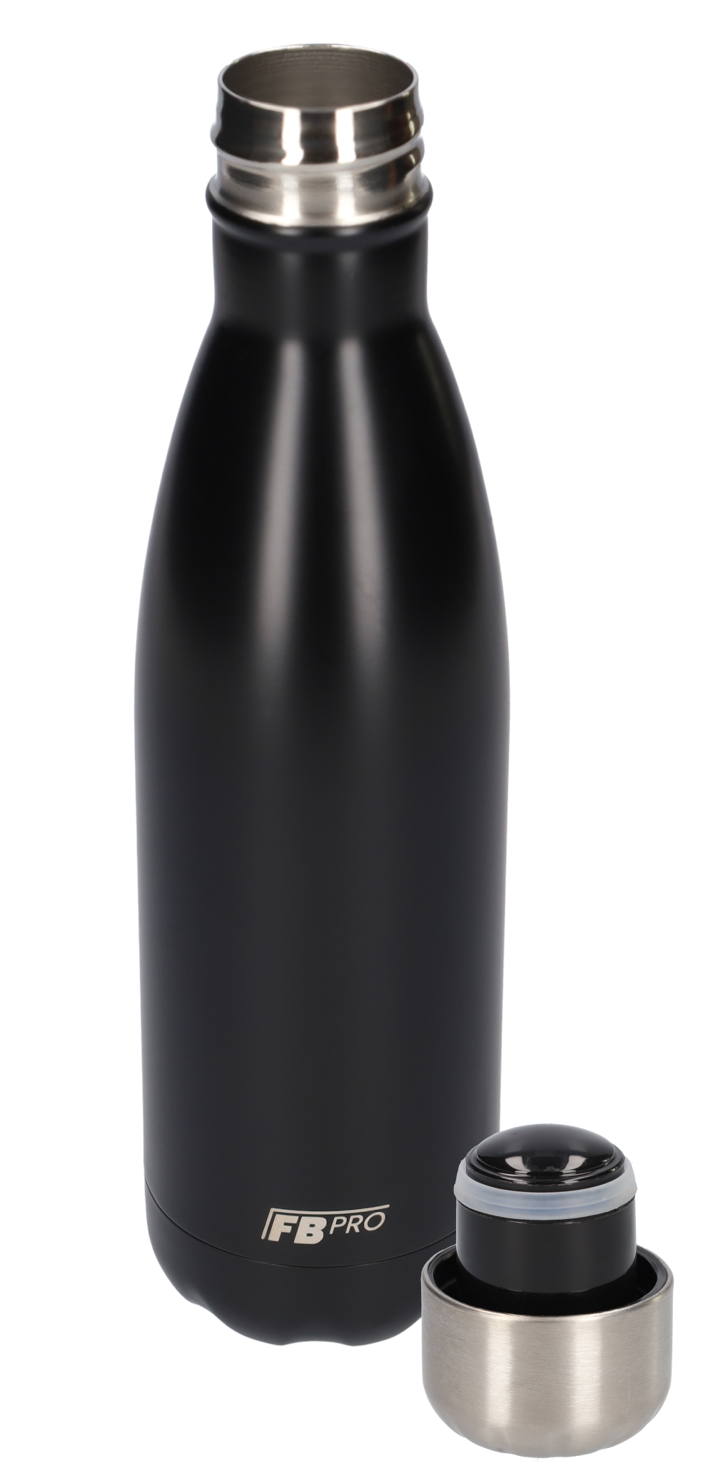 FBFS8, Thermosfles, Drinkfles, Waterfles - Dubbelwandig - 500ml - Matte Black - Mat Zwart
