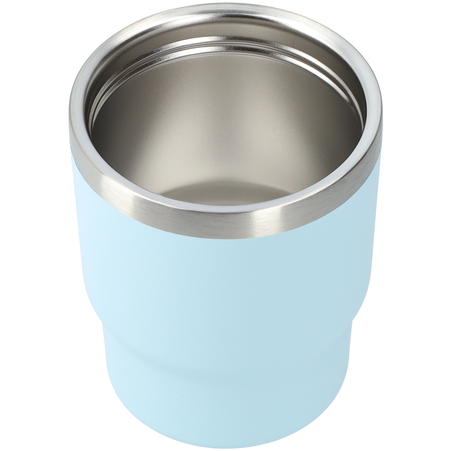 Kleine thermosbeker (400ml) - RVS drinkbeker met draaibare drinktuit en koord - Blauw