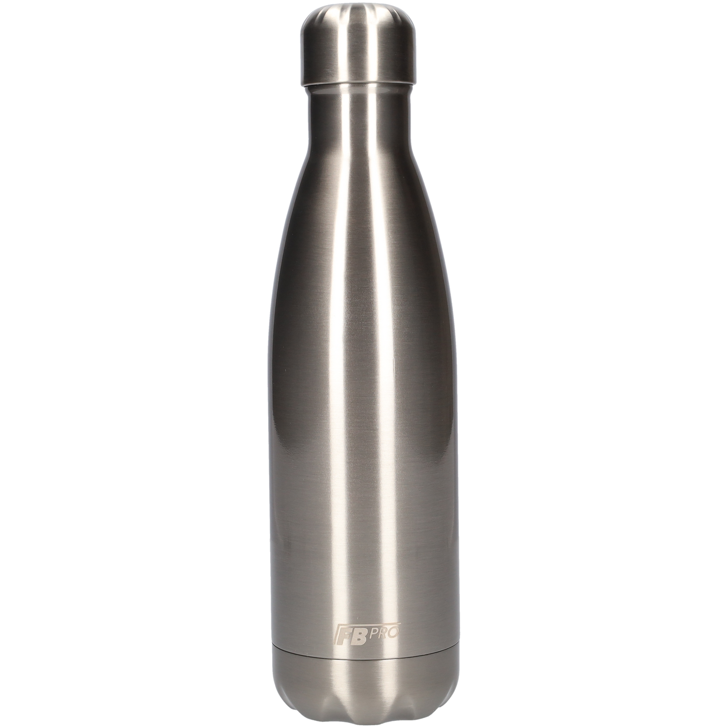FBFS12, Thermosfles, Drinkfles, Waterfles - Modern & Slank Design - Thermos Fles voor de Warme en Koude Dagen - Dubbelwandig - Robuuste Thermoskan - 500ml - Chrome Grey - Glanzend Metaal