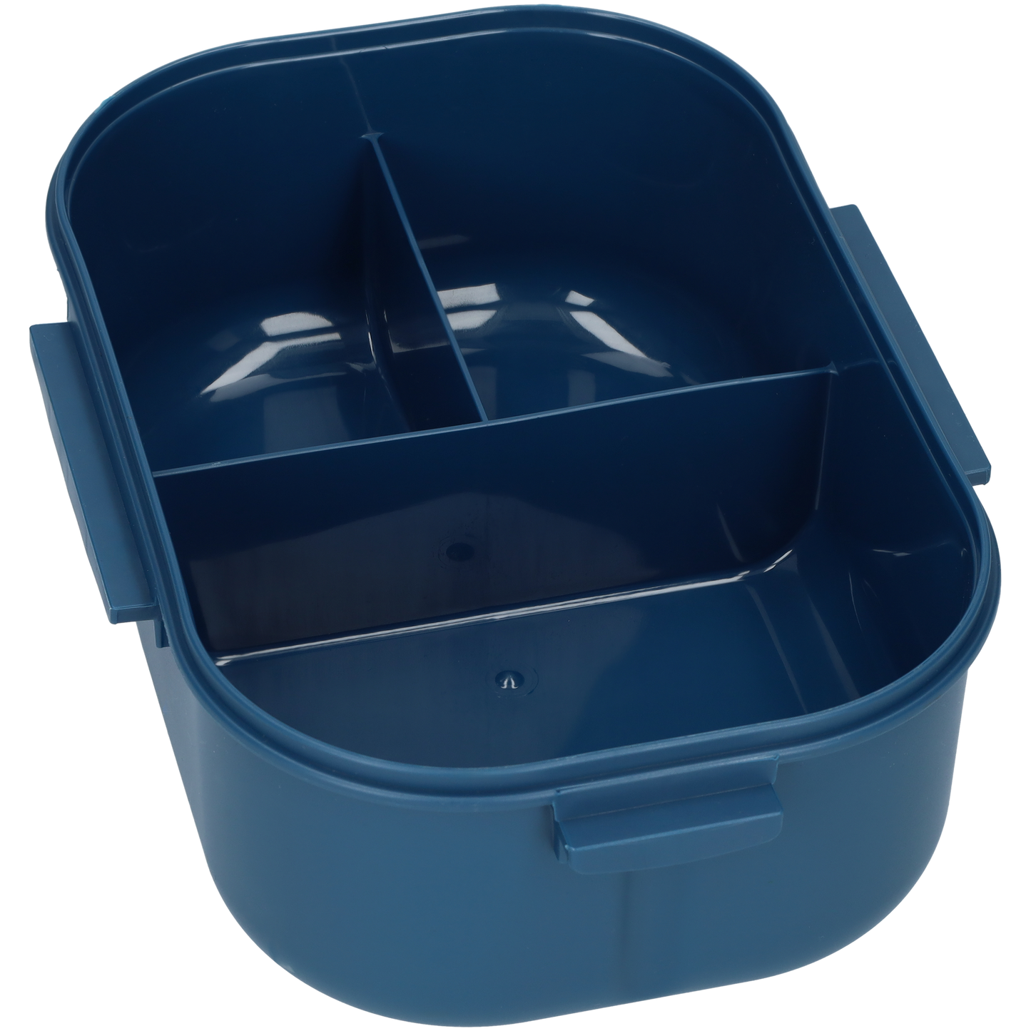 Lunchbox - Luxe bentobox - 3 vakjes - Lepel en vork inbegrepen - Ook te gebruiken als broodtrommel - Luchtdicht en lekvrij - 1200 ml - Blauw