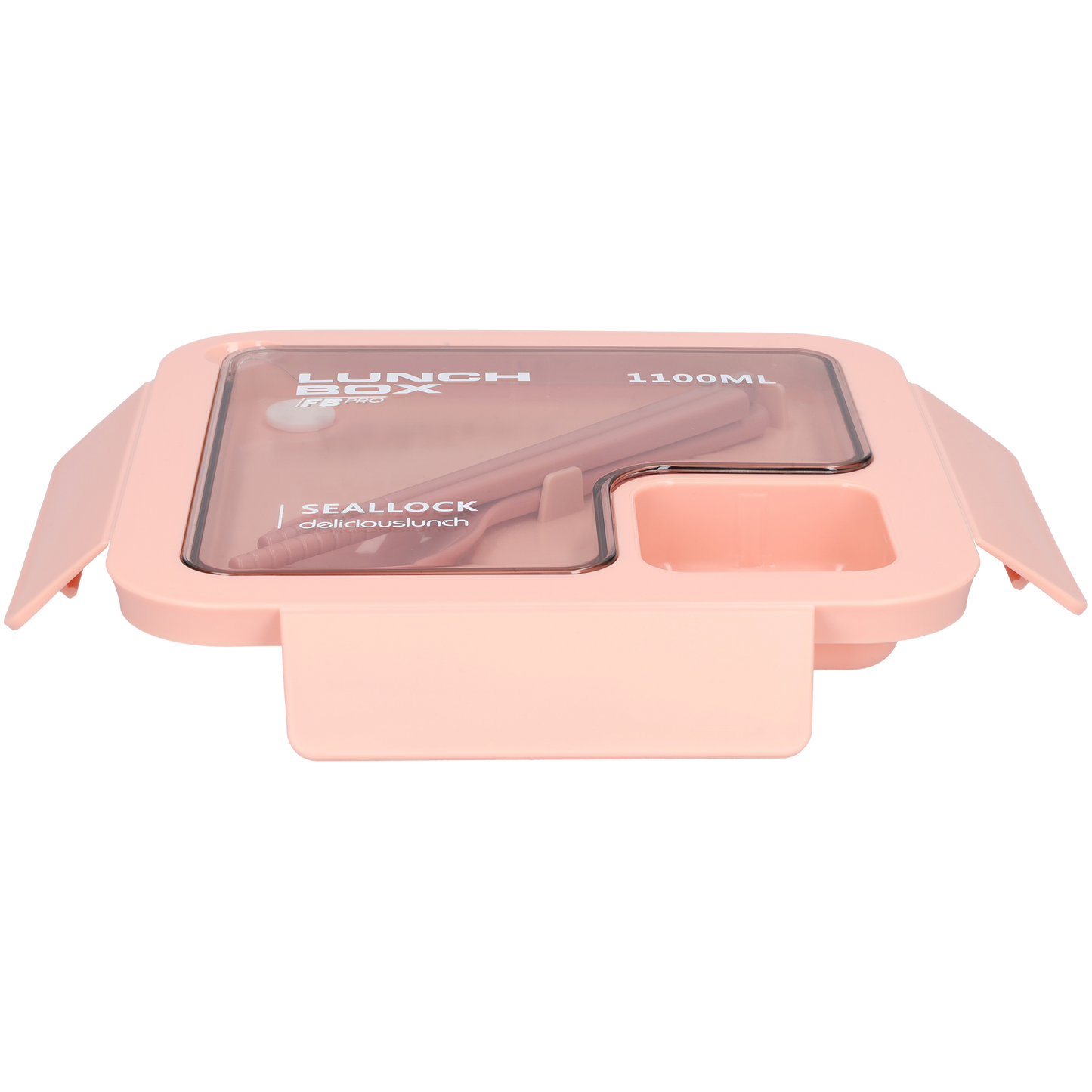 Vierkante lunchbox - 1100ml - Roze