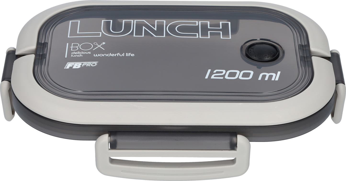 Lunchbox - Luxe bentobox - 3 vakjes - Lepel en vork inbegrepen - Ook te gebruiken als broodtrommel - Luchtdicht en lekvrij - 1200 ml - Wit