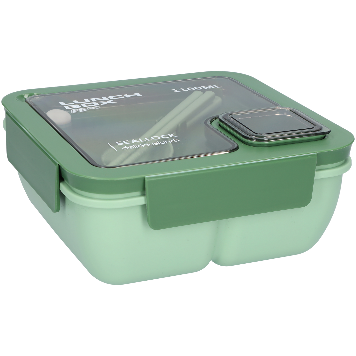 Vierkante lunchbox - 1100ml - Groen