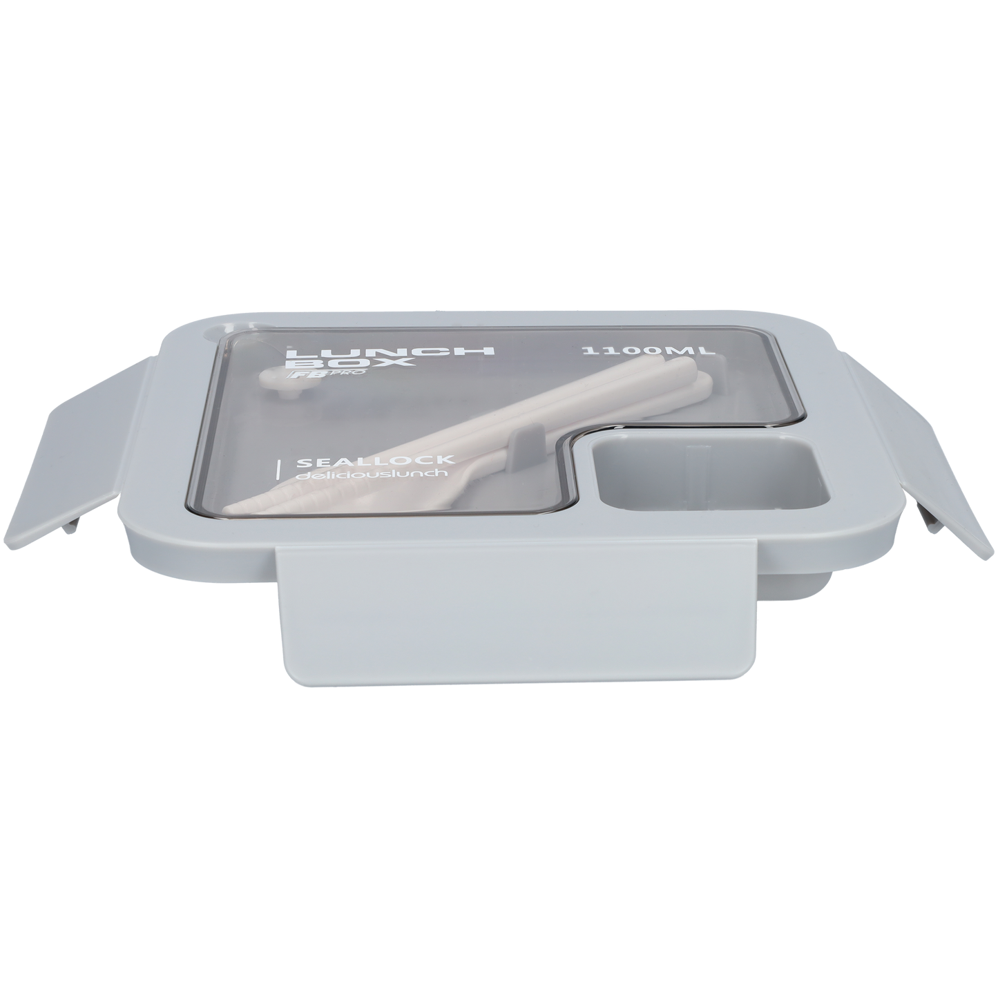 Vierkante lunchbox - 1100ml - Grijs