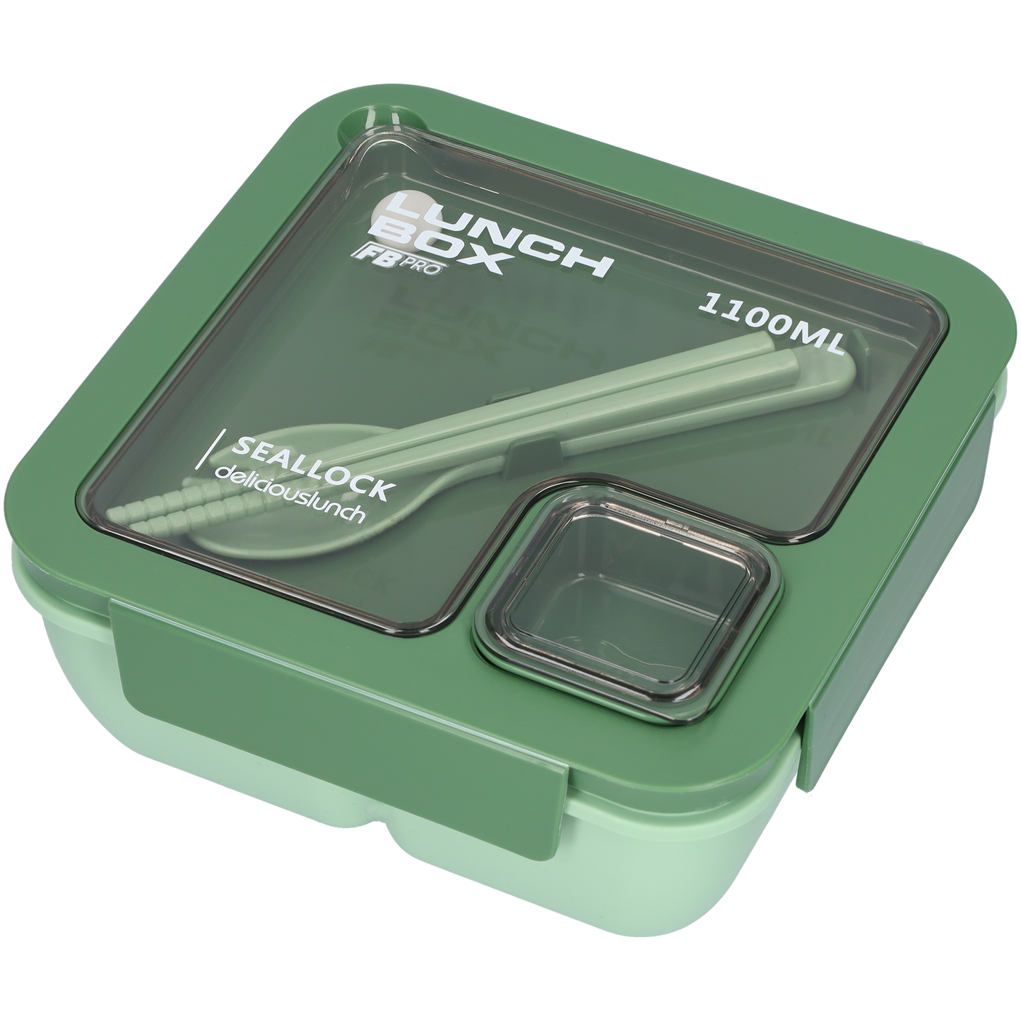 Vierkante lunchbox - 1100ml - Groen