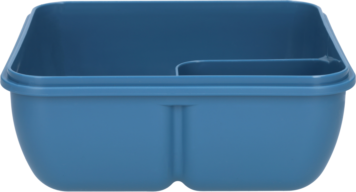 Vierkante lunchbox - 1100ml - Blauw - Geel