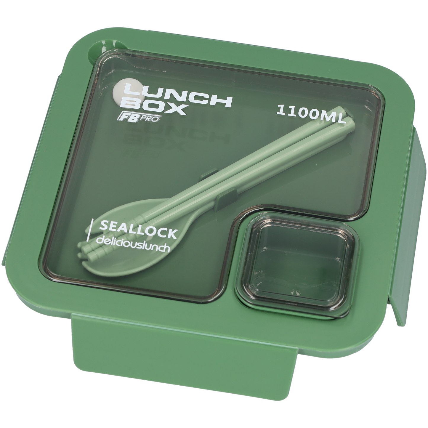 Vierkante lunchbox - 1100ml - Groen