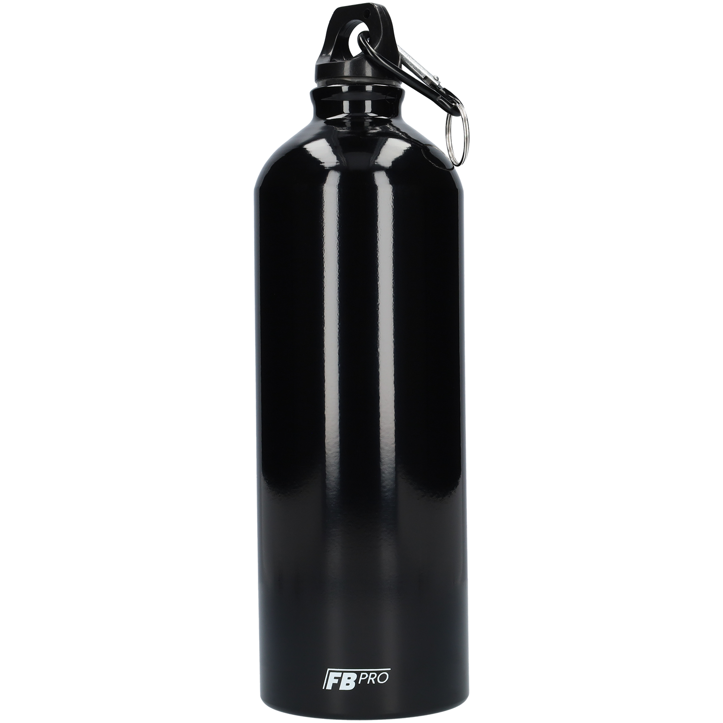 Aluminium drinkfles met o-dop - Waterfles - 1L - Modern design - Zwart