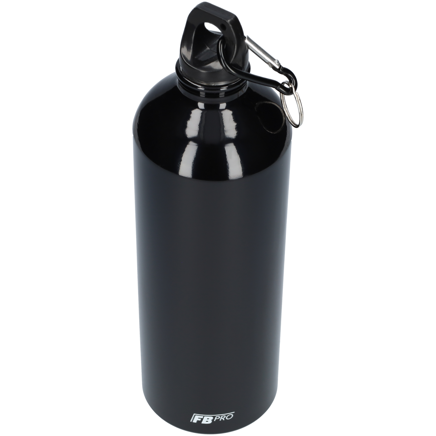 Aluminium drinkfles met o-dop - Waterfles - 1L - Modern design - Zwart