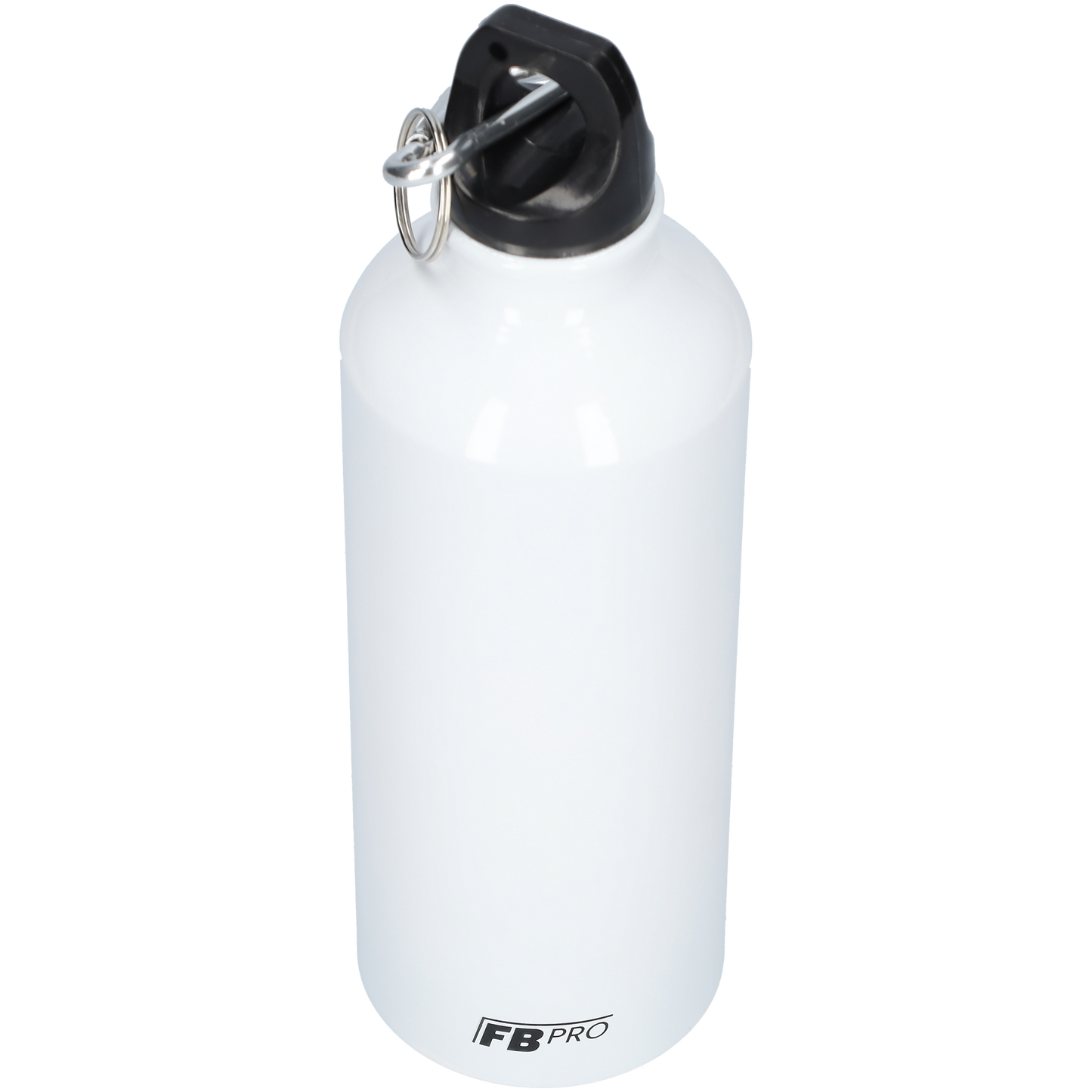 Aluminium drinkfles met o-dop - Waterfles - 500 ml - Met handige karabijnhaak - Modern design - Wit