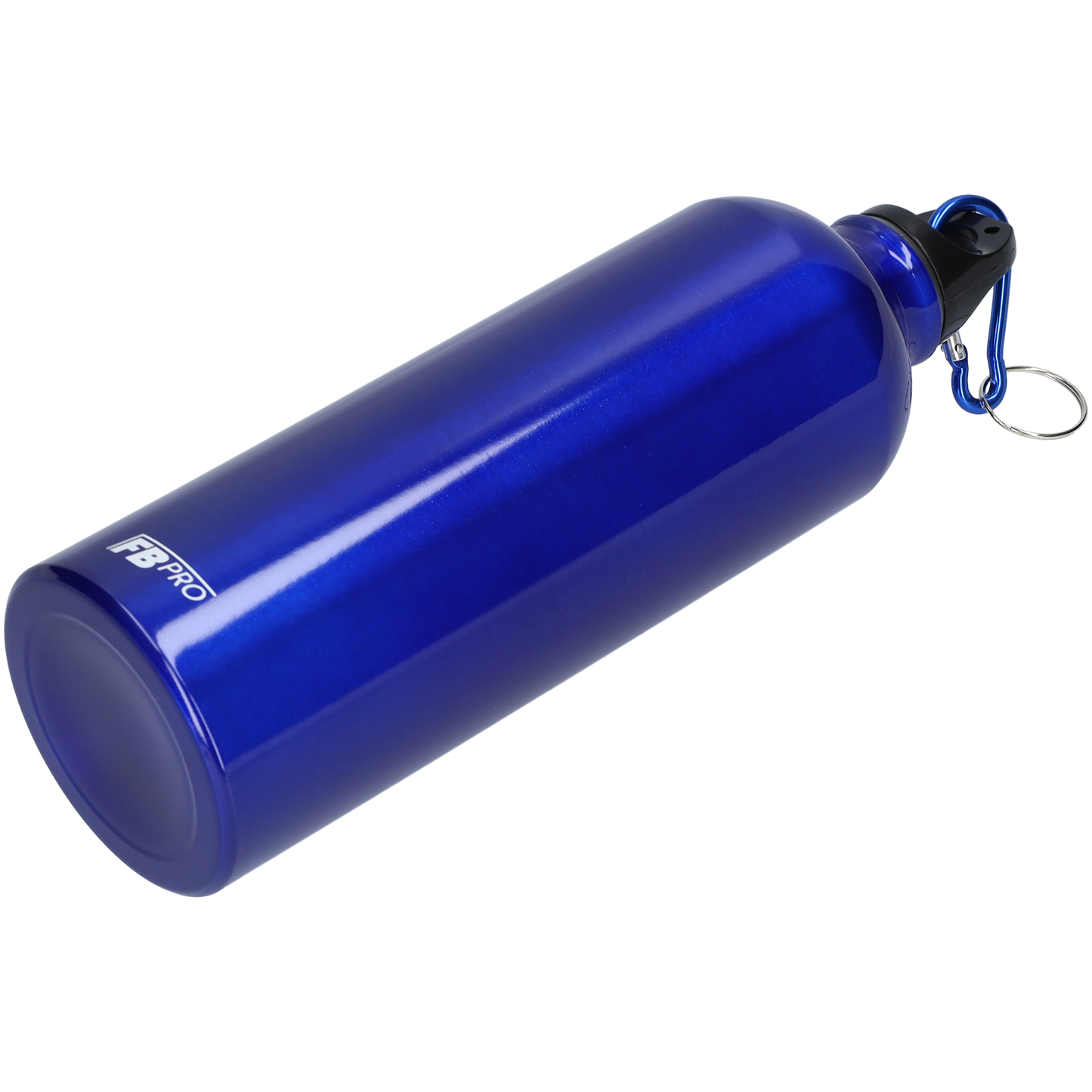 Aluminium drinkfles met o-dop - Waterfles - 750 ml - Met handige karabijnhaak - Modern design - Blauw