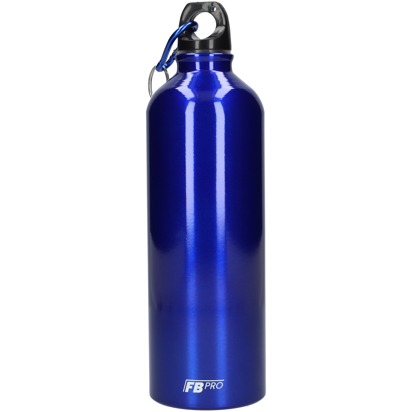 Aluminium drinkfles met o-dop - Waterfles - 750 ml - Met handige karabijnhaak - Modern design - Blauw